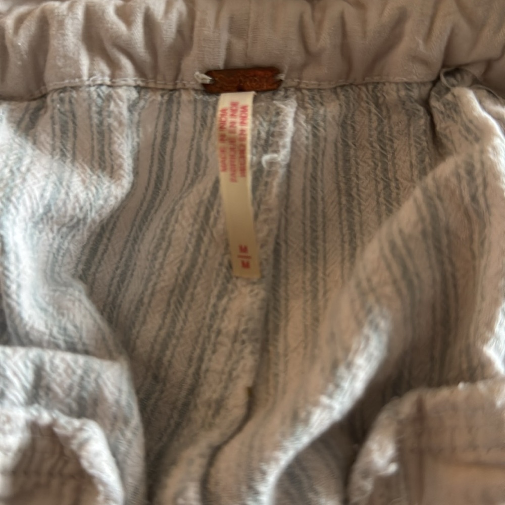 Casual Drawstring Wide-Leg Stripe Pants - Cream - Picture 6 of 7